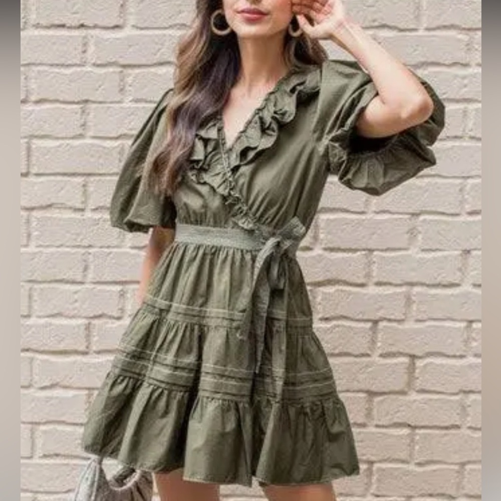 En Saison Olive Green Dress